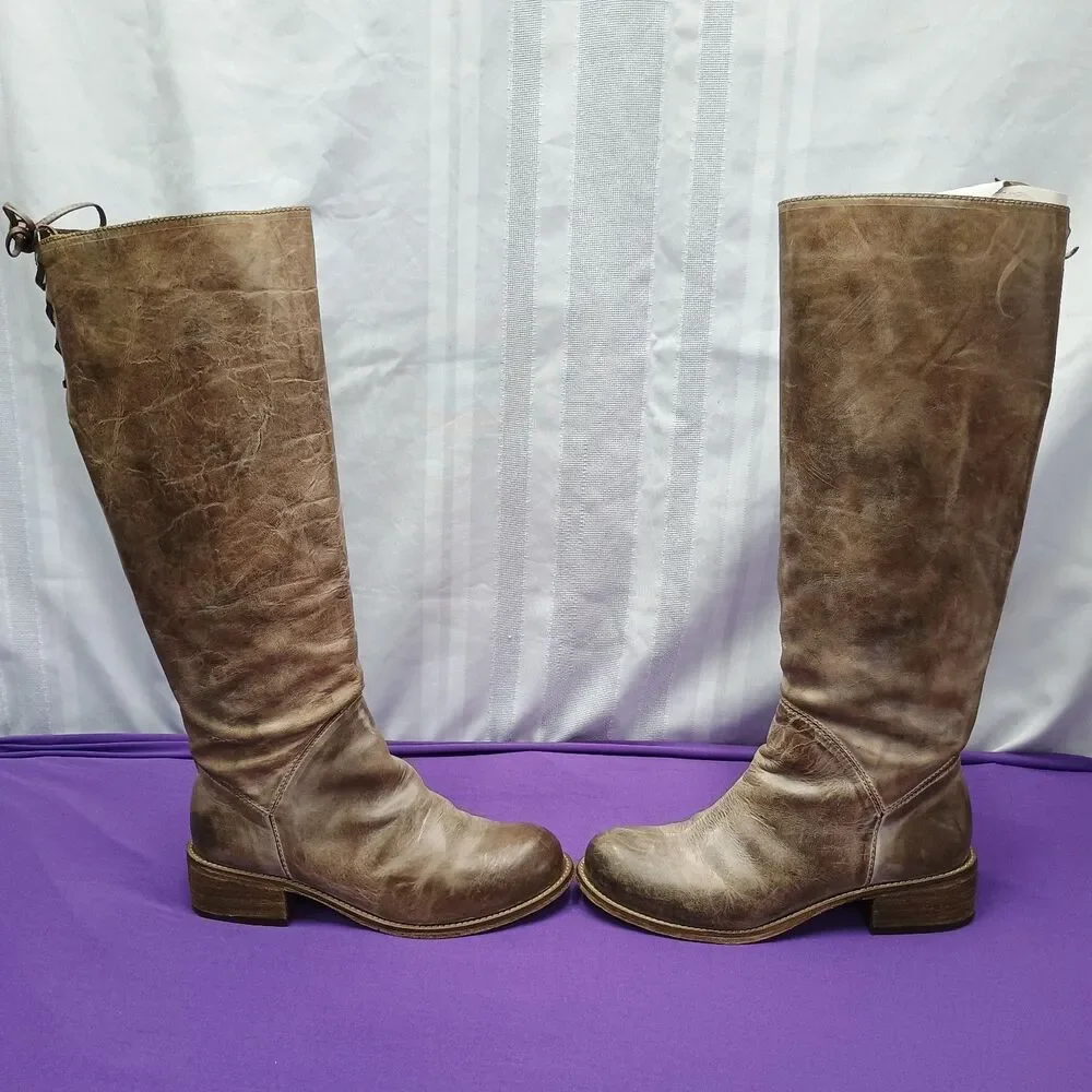 Corral Urban Chocolate Taupe Lace Tall Boots P5036 Ladies size 8.5M   Used W/Box